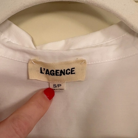 L’AGENCE Naomi Classic Button Down Shirt White Preppy Quiet Luxury Old Money - Picture 9 of 16
